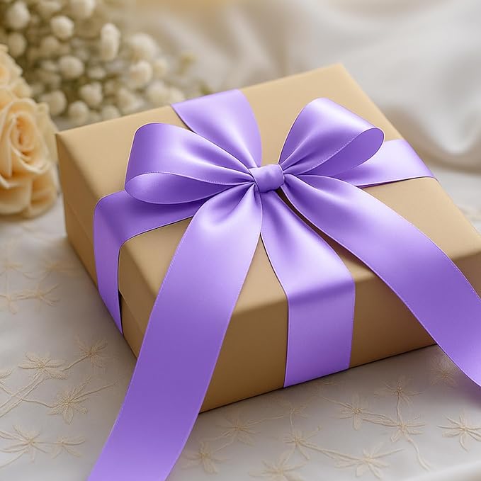 1 1/2In 30Yards Violet Ribbon for Gift Wrapping Birthday Graduate DIY Craft | - Image 5