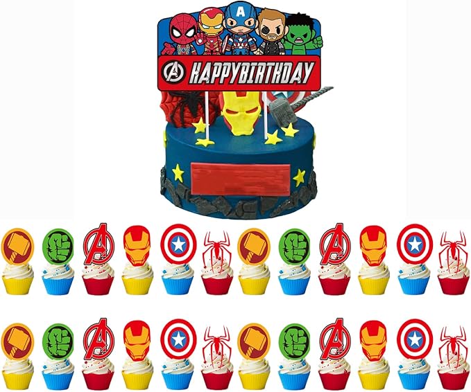 25PCS Cake Toppers Cupcake Toppers Cake Decorations Birthday Party Supplies by Unknown