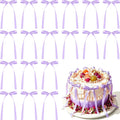 NEBURORA 50 Pcs Purple Bows for Cake Decoration Party Ribbon Bowknots | Pastel by NEBURORA