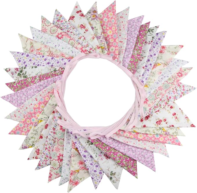 10M/32Ft Triangle Bunting Banner, Baby Shower, Outdoor and Home Decorations by JIALITFUN