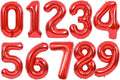 TONIFUL Number Balloon 16 Inch 10 Pcs Red 0-9 Birthday Number Balloons | Small by TONIFUL