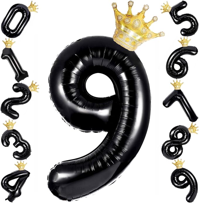 40 Inch Black Number Foil Balloons by Unknown