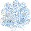 VHUWE Baby Blue Confetti Balloons 25 Pcs, 12 Inch Thickened Clear Latex Balloon by VHUWE