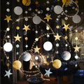 Gold Silver Party Star Circle Dot Decoration Gold Silver Hanging Garland by Eeatour