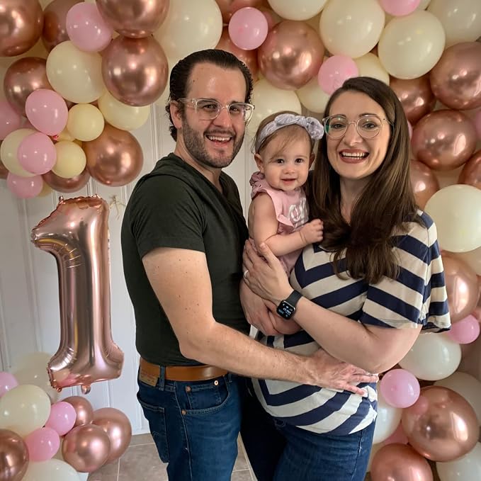 Rose Gold Number 40 Birthday Balloons, 40 Inch Large Rose Gold Mylar Foil - Image 4