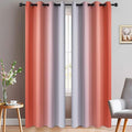 Yakamok Ombre Curtains Coral and Greyish White by Yakamok
