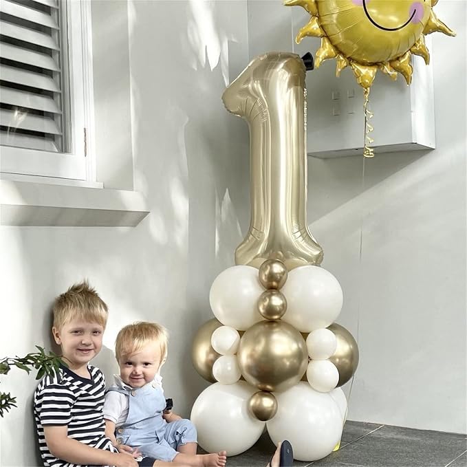 Gold 16th Birthday Balloons for Boys Girls, 40 Inch Champagne Gold Foil Number - Image 3