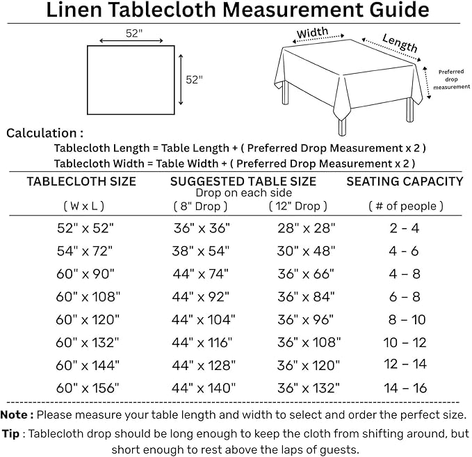 Solino Home Linen Square Tablecloth 52 x 52 Inch - 100% Pure Linen Peacock Blue Table Throw - Fete, Machine Washable Table Cloth