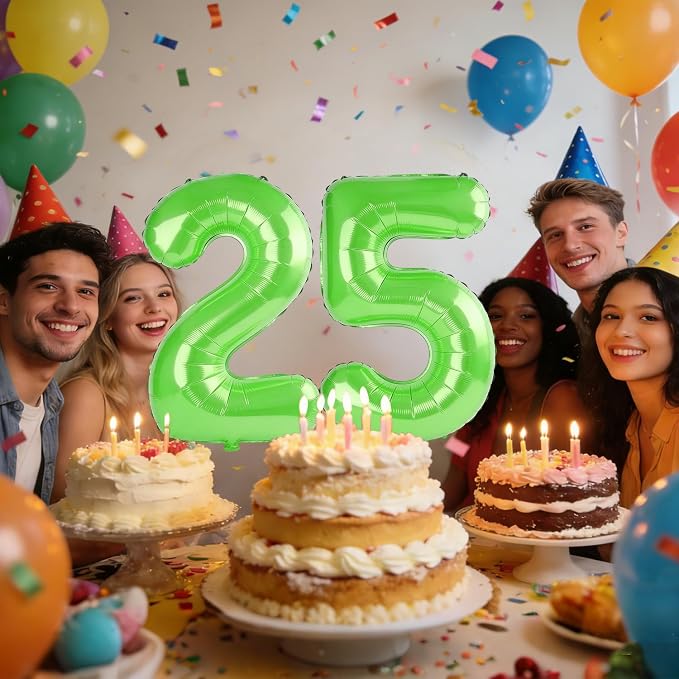 40 Inch Number 25 Balloons for 25th Birthday Party Decorations, 0-100 Fruit - Image 2