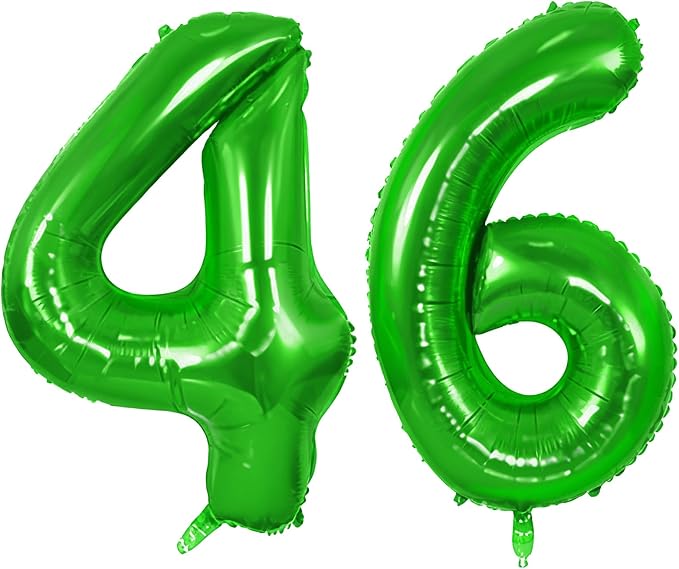Number 46 Balloons for 46th Birthday Party Decorations, 0-100 Large No.46 by Joycard