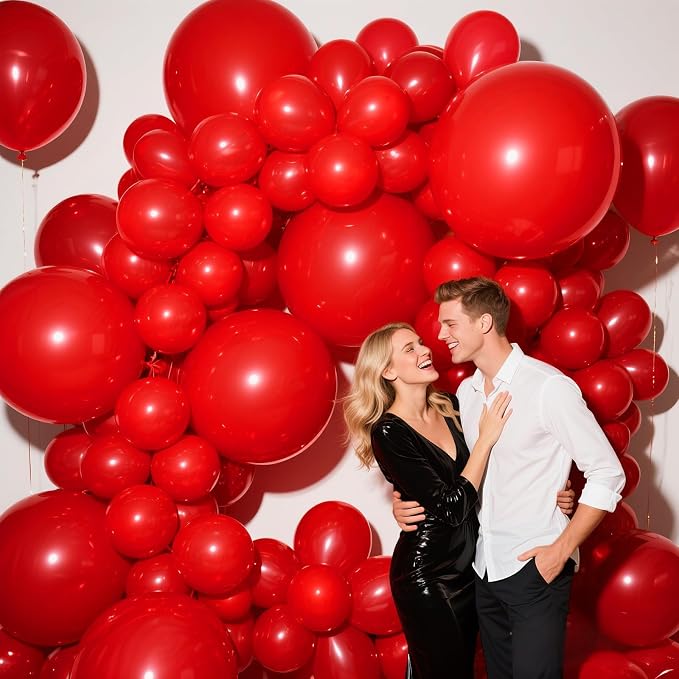 Red Balloons 18 Inch 12 Pack Large Latex Party Balloons Round Helium Balloon - Image 3