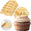 20pcs Gold Birthday Cupcake Toppers Acrylic Cake Picks by Wolpark