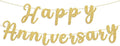 Glitter Happy Anniversary Banner Gold Happy Anniversary Decorations Wedding by Adecortalk