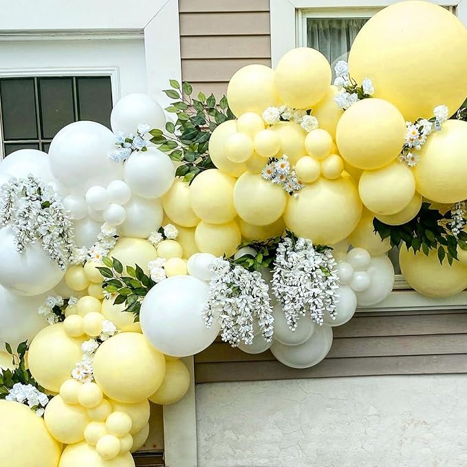 Pastel Yellow Balloons Different Sizes 135pcs 18 12 10 5 Inch Light Yellow - Image 5
