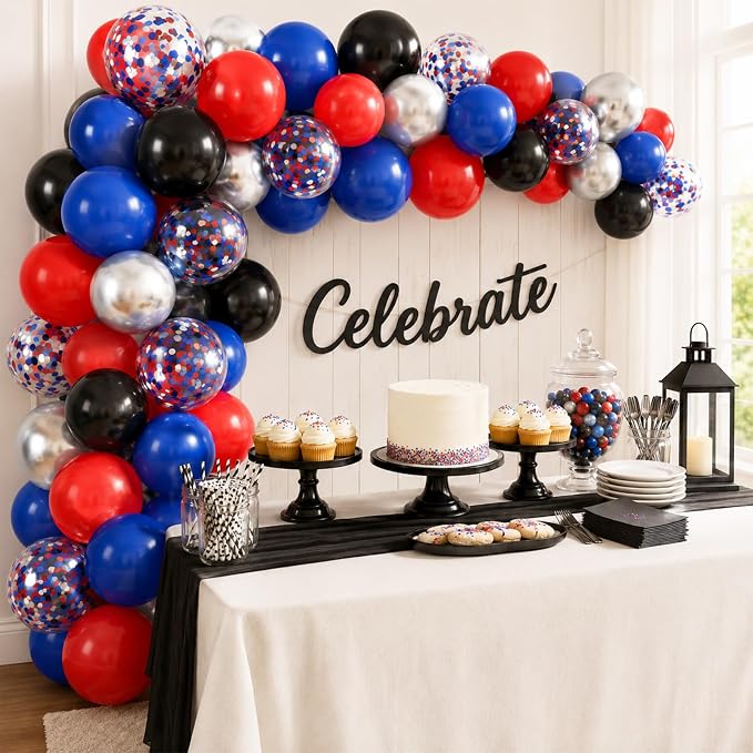 Red Blue Balloons, Bright Red, Patriotic Memorial Independence Day Fourth of - Image 4