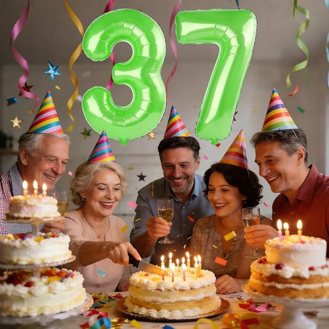 40 Inch Number 37 Balloons for 37th Birthday Party Decorations, 0-100 Fruit - Image 2
