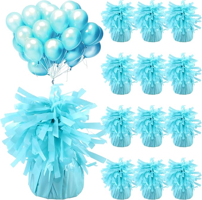 12 Pcs Balloon Weights Cerulean blue Metallic Anchor Balloon Holder by Unknown
