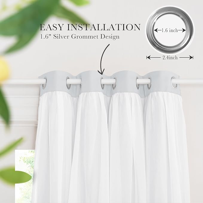 PONY DANCE Sheer Curtains 95 inches Long, 52 x 95 inches - Image 8