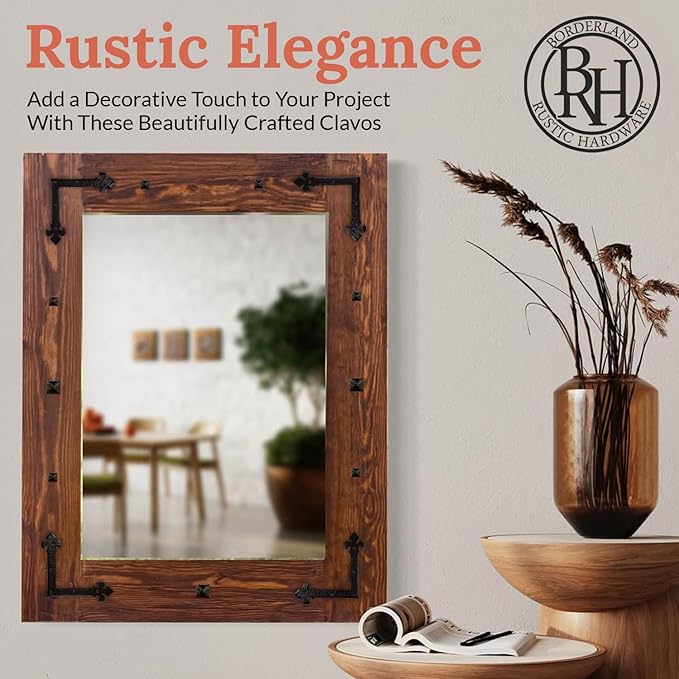100 Pack 0.75" Square Head Iron Clavos Decorative Nails – Sealed Unfinished – Handmade Rustic Square Fasteners for Farmhouse Shutters, Faux Wood, Barn Doors, and Gates – Ornamental Wood Accent