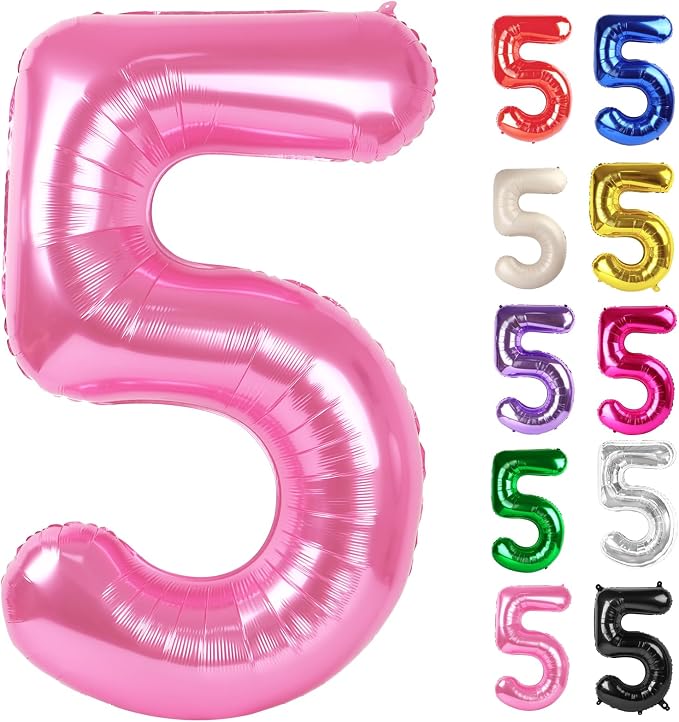 Pink Number 5 Balloon 40 Inch by IWERP
