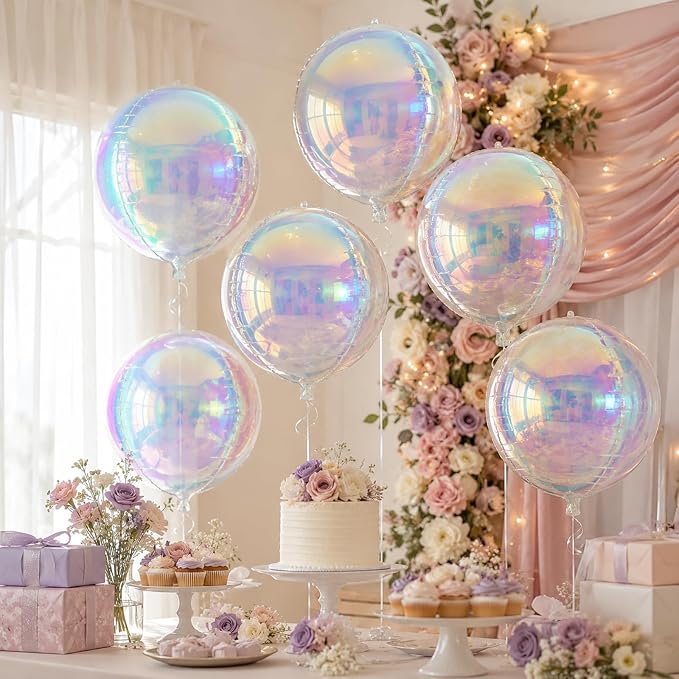 Iridescent Round Balloons, Baby Shower, Rainbow and Party Decorations - Image 9
