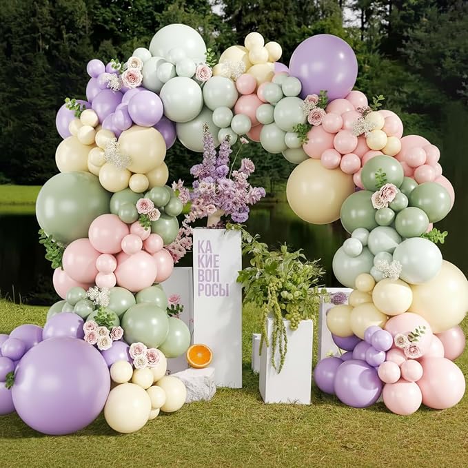 Pastel Balloons for Wildflower Baby Shower Birthday Decorations | 60Pcs 12Inch - Image 3