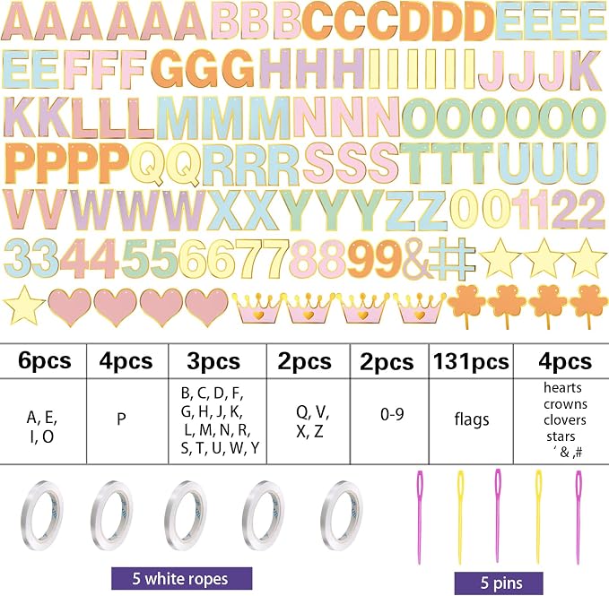 TaoBary 143 Pcs DIY Letter Banner Customizable Happy Birthday Supplies Make - Image 2
