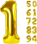 Gold 1 Balloon - Number Balloon 40 Inch, 1st Gold Birthday Decorations | Giant by IWERP