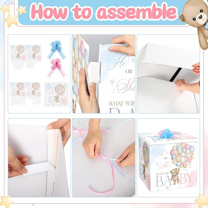 AmazingSpark 28in Giant Gender Reveal Gift Box - Image 3