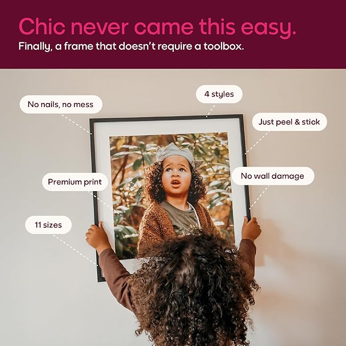 Mixtiles Official - Custom Photo Tiles - Personalized Printed Photos - Magnetic Wall Frames - Adhesive Sticker, No Nails - Various Sizes and Frames - offbeat-set-5-Tile - Clean Frame