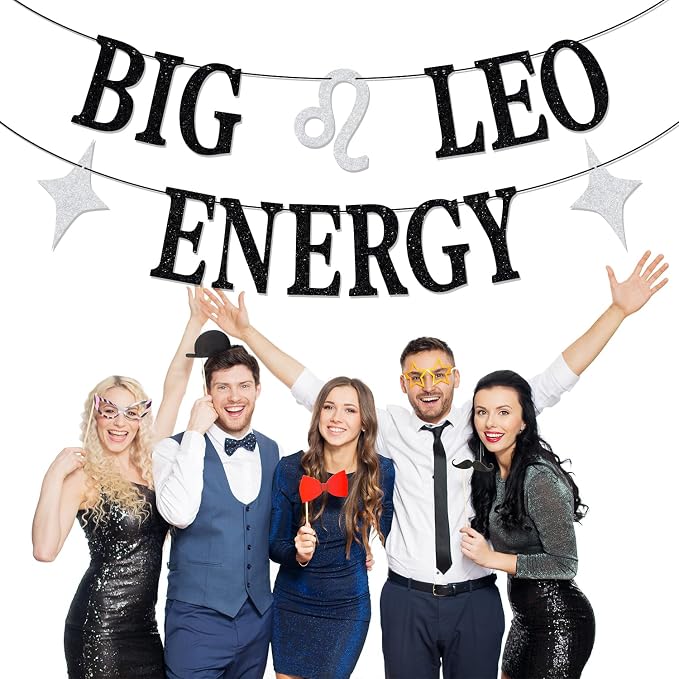 Big Leo Energy Banner, 12 Constellation Zodiac Birthday Party Decorations | Leo - Image 2
