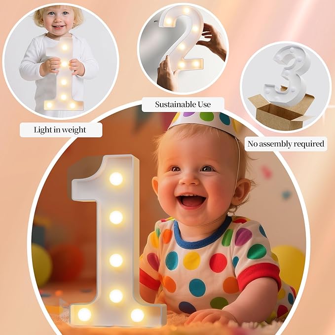 LED Marquee Light Up Numbers Sign - Lighted Birthday Numbers Sign for 25th Birthday Party Decoration, Bar Wall, Home, Table Room, Wedding and Christmas Decorations, Number 25