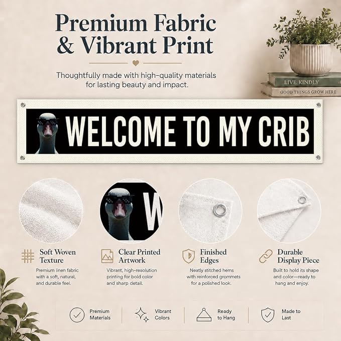Welcome Banner Funny Home Decor Sign, Modern Hanging Decoration - Image 5