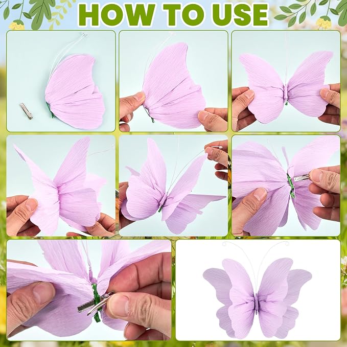 3D Hanging Butterfly Decorations, Colorful Butterfly Birthday Party Decorations - Image 4