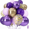 Purple and Gold Balloons, 12 Inch 35PCS Dark Pastel Purple Lavender Balloons by Govpy