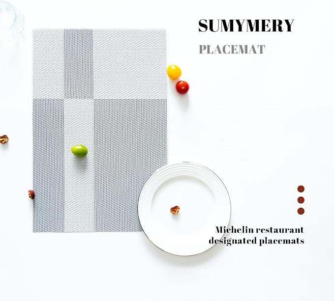 Placemats Set of 8 Vinyl/Plastic Woven Place Mats - Image 5