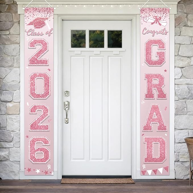 Graduation Decorations 2026 Porch Banner, Graduation Banner Class of 2026 by LINHAXM