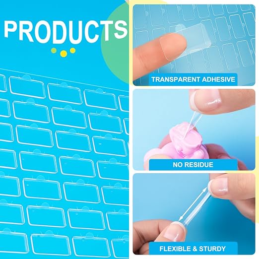 900Pcs Clear Adhesive Dots, Double Sided, No Trace, 0.31 x 0.51 | Museum Putty - Image 3