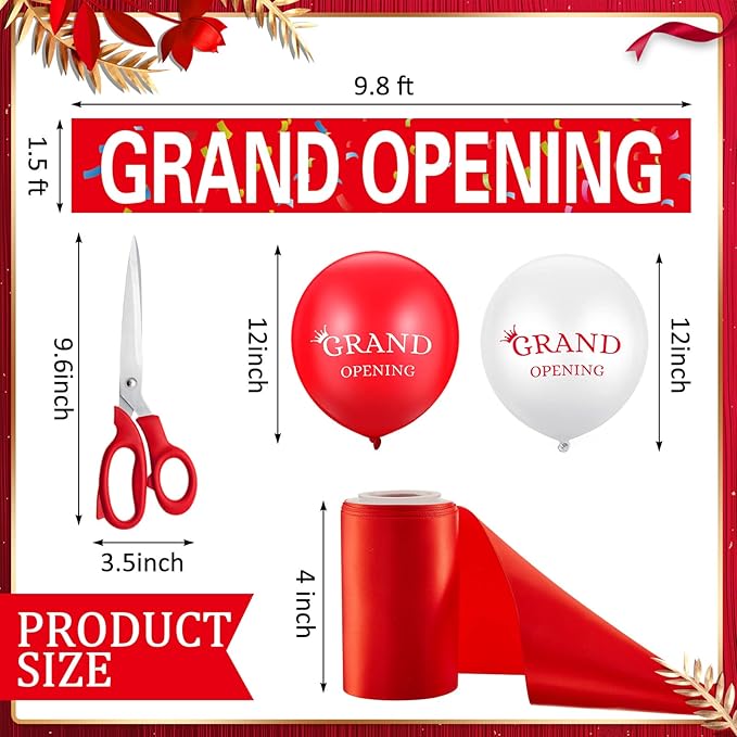 Grand Opening Ribbon Cutting Ceremony Kit Grand Opening Banner Decorations - Image 4