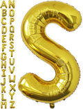 VHUWE 40 inch Gold Letter S Balloon, Big Size Alphabet Foil Mylar Helium by VHUWE