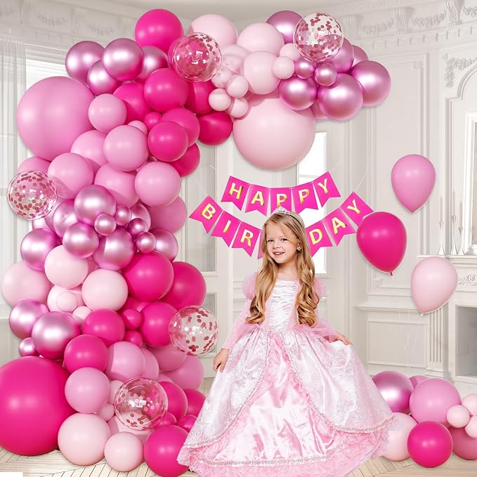 147pcs Pink Balloon Garland Arch Kit - Image 4