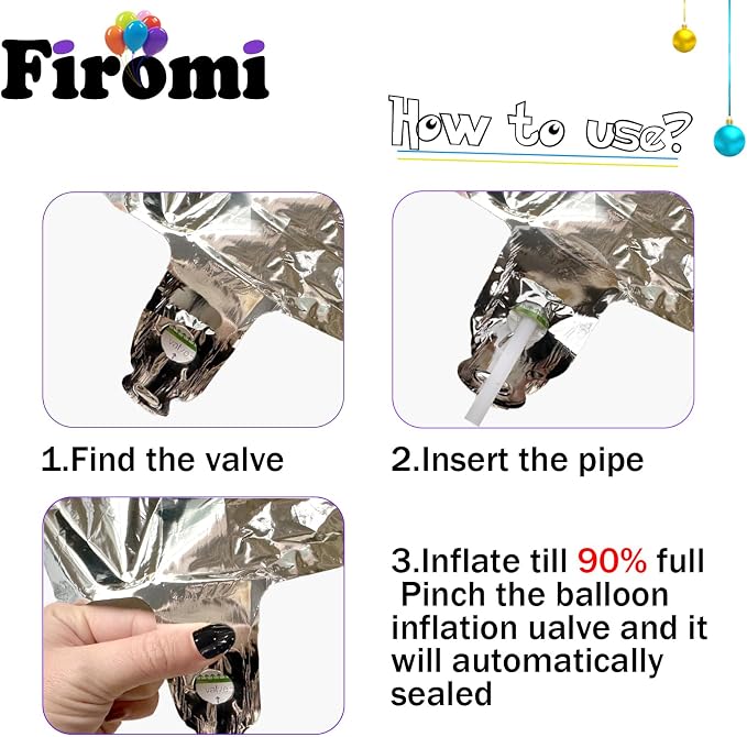 FIROMI 50 Number Balloons Silver Big Foil Mylar 50th Balloon Numbers 40inch | - Image 6