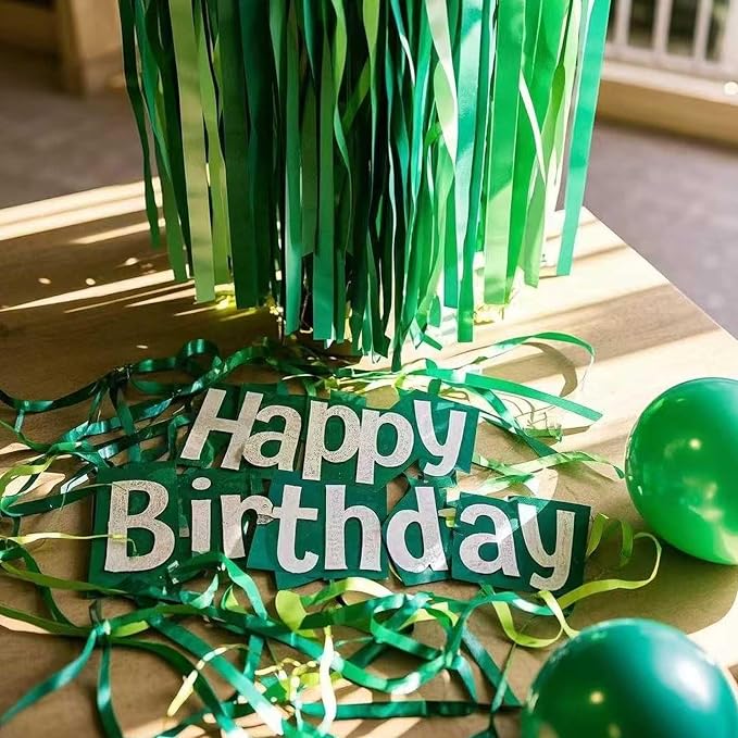 Green Gradient Tissue Paper Tassels 30pcs Streamers Party - Image 4