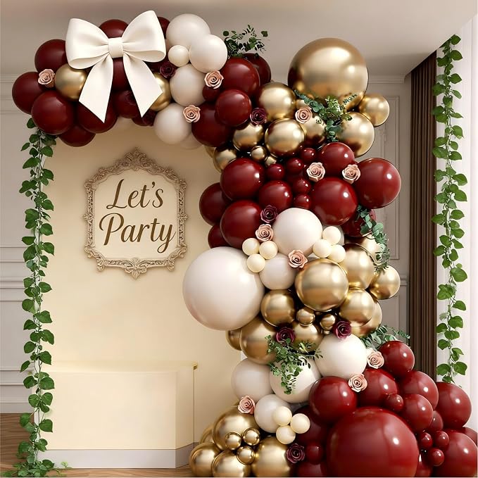 160Pcs Burgundy Balloon Garland Arch Kit - Image 5