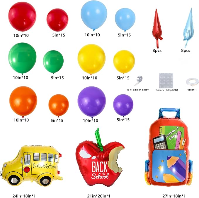 Back to School Balloon Garland Arch Kit - Image 2