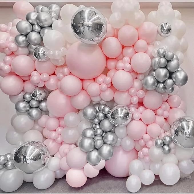 FOTIOMRG Metallic Silver Balloons 12 inch, 100 Pack Chrome Silver Latex Balloons - Image 8