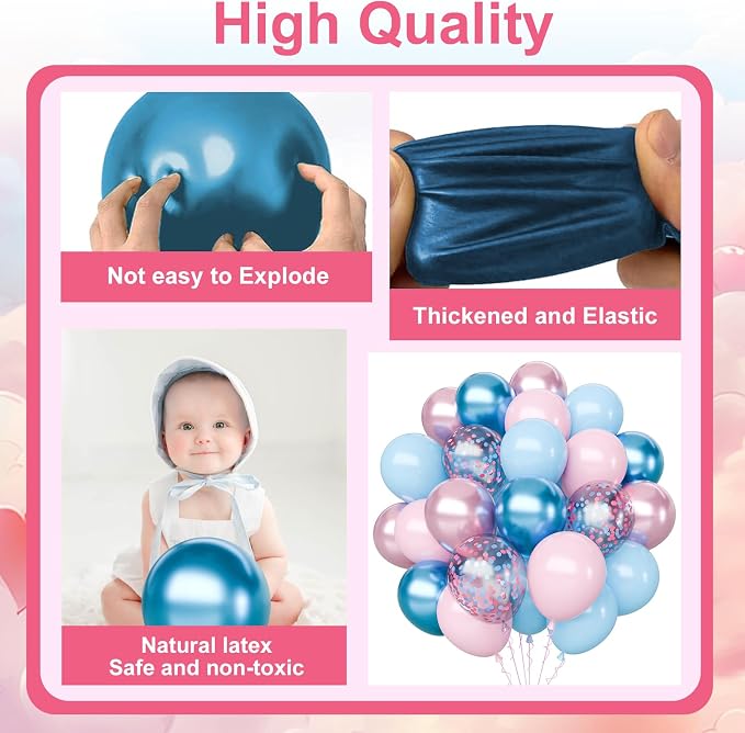 Pink and Blue Latex Balloons Set - Image 3