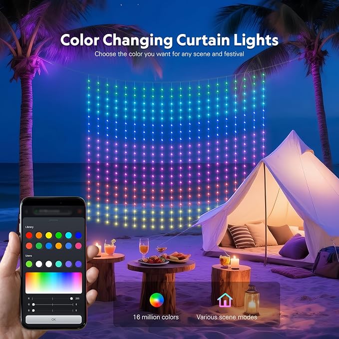 JMEXSUSS 400 LED Smart Curtain Lights - Image 2