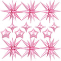 14pcs Pink Star Balloons, Mixed Star Foil Balloon, 22Inch Explosion Stars by vibzox