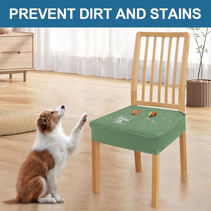 Smiry Waterproof Seat Covers for Dining Room Chairs, No Rear Covers | Stretch - Image 6